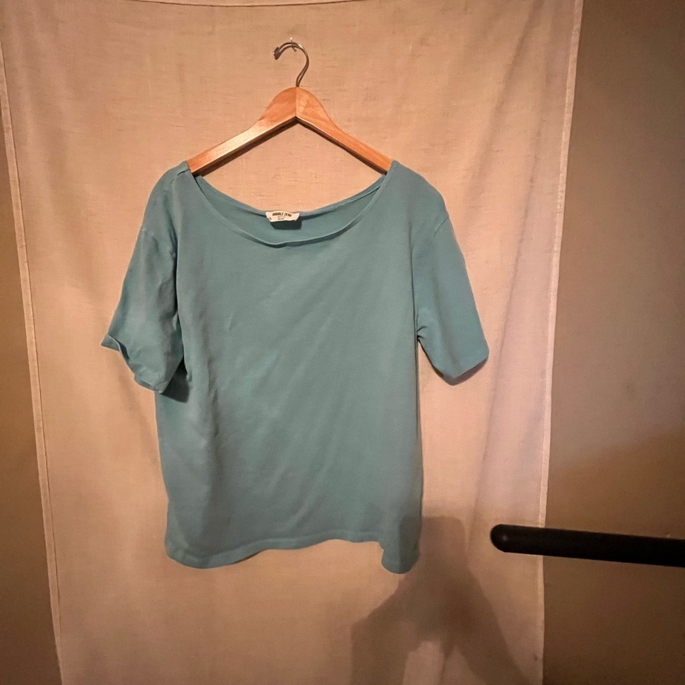 Double Zero Light Blue Women's Oversized Top Size L
